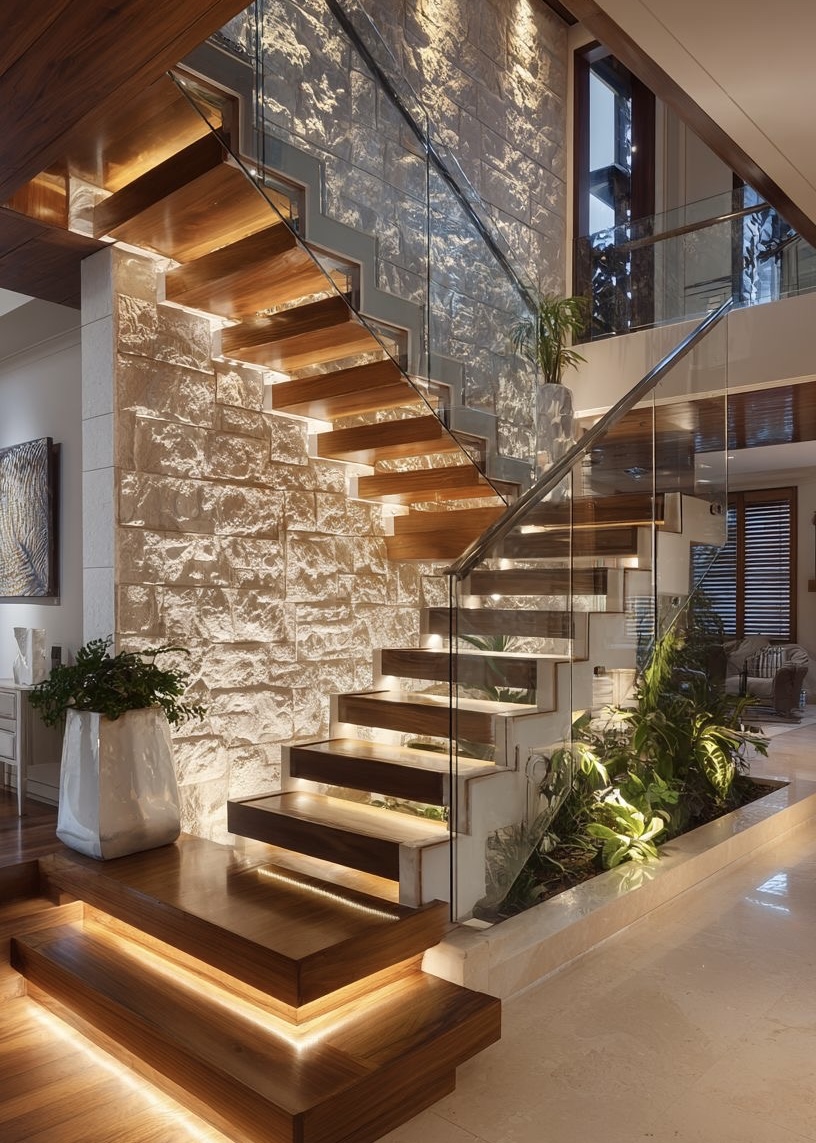 Staircase and flooring interior